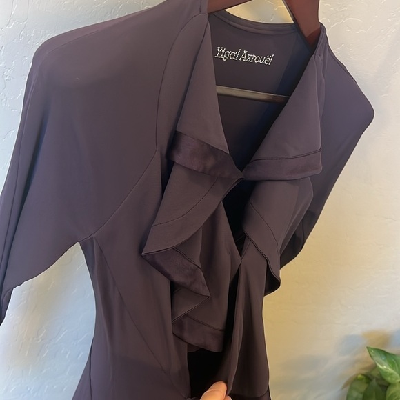 Yigal Azrouel silk jersey mermaid midi dress, eggplant color, sz Small/Medium - Picture 8 of 15